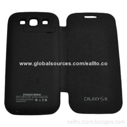 2,200mAh Backup Battery Charger with Cover for Samsung Galaxy SIII S3, 5V DC/0.5A Input